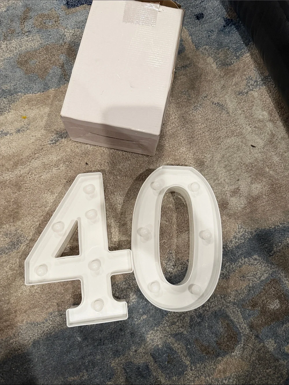 Classic White Marquee Number 40 Light-Up Sign - Brand: